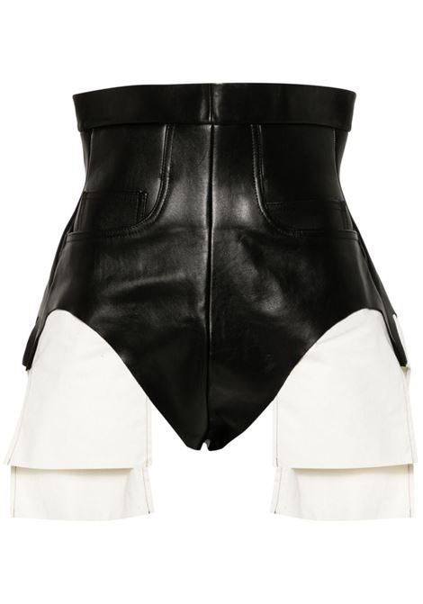 Shorts dirt cutoffs in nero e beige Rick Owens - donna